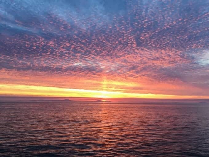 Stunning sunset in the Northern Sea
