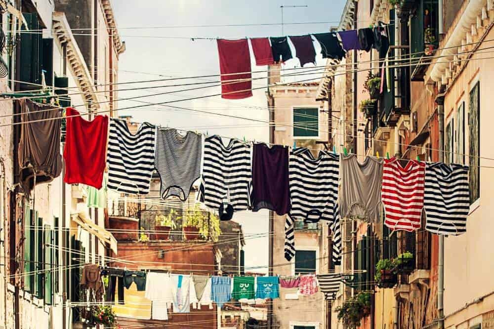 laundry hanging on line in europe